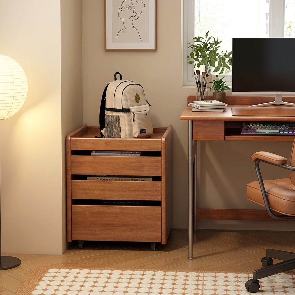 Nordic Pine Wood 3-Drawer Storage Cabinet