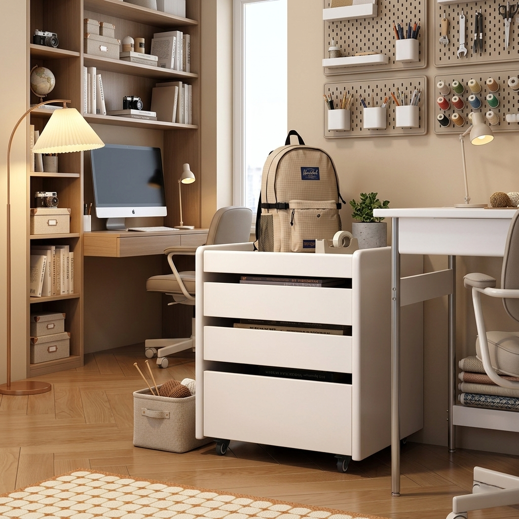 Nordic Pine Wood 3-Drawer Storage Cabinet