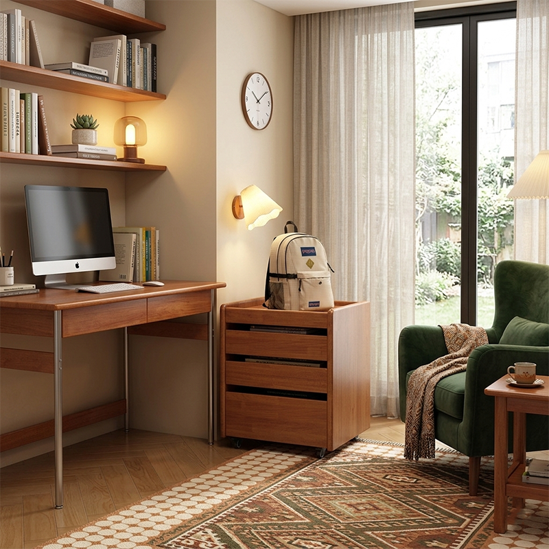 Nordic Pine Wood 3-Drawer Storage Cabinet