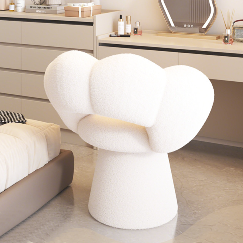 Nordic Lambswool Petal Vanity Stool