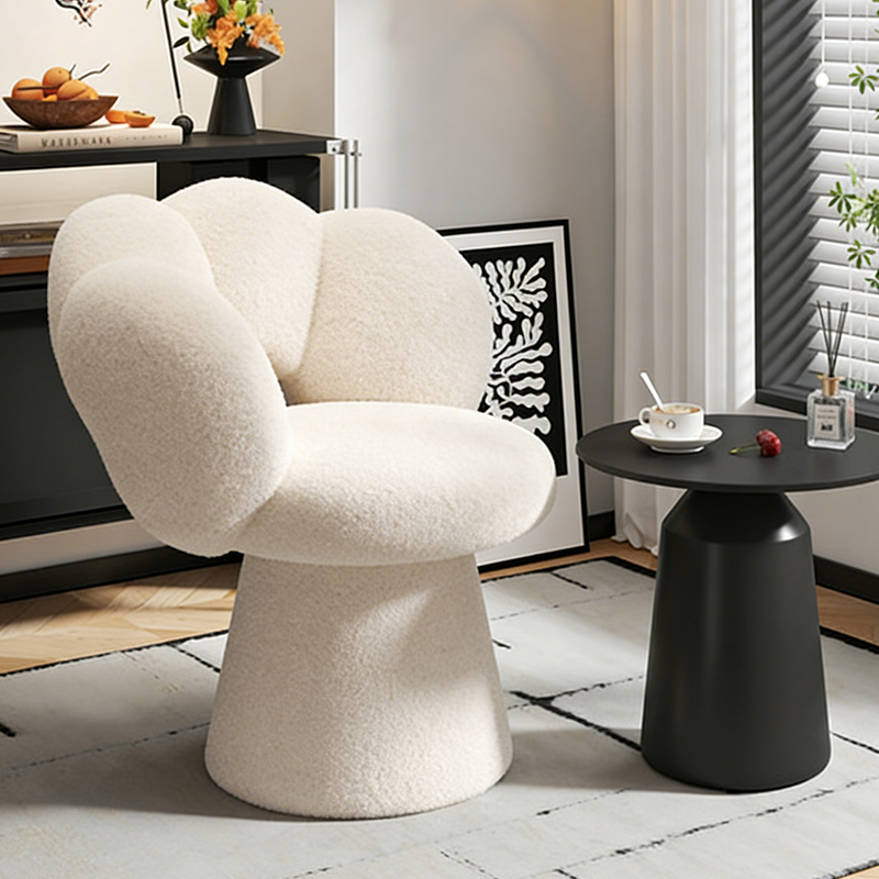 Nordic Lambswool Petal Vanity Stool