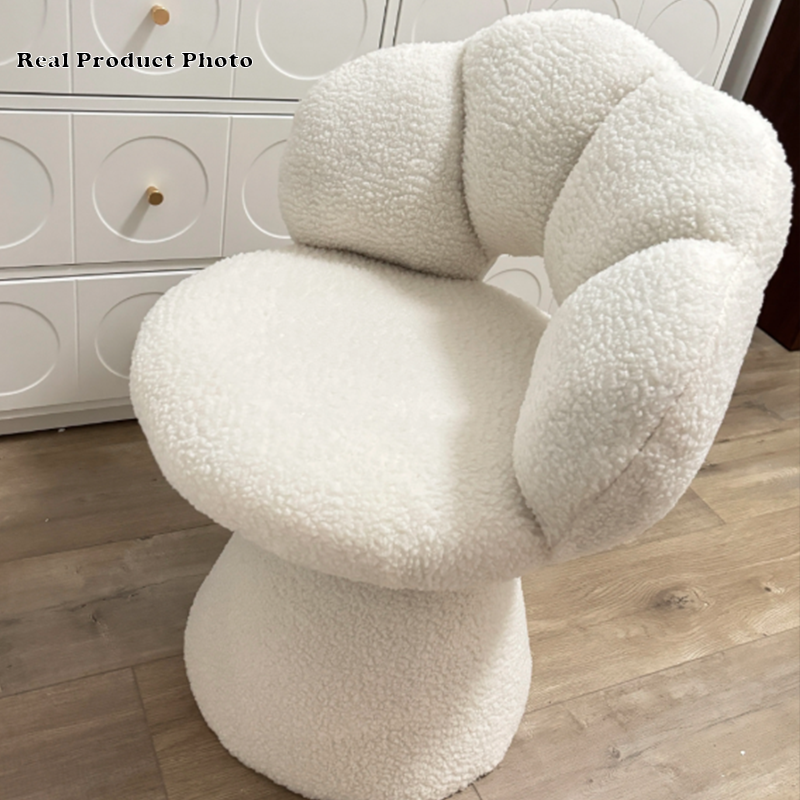 Nordic Lambswool Petal Vanity Stool