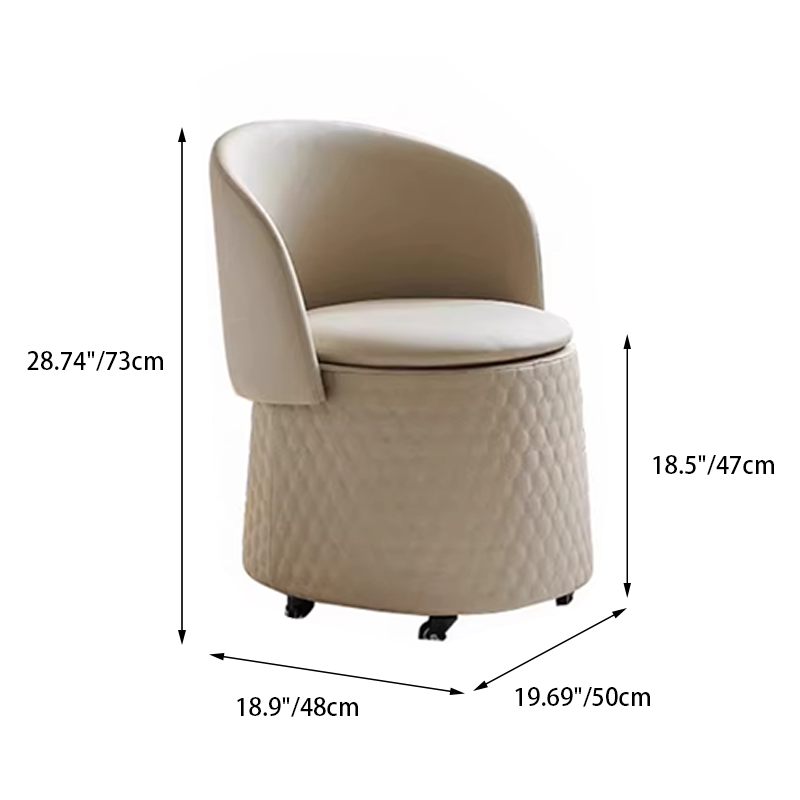 Arc Vanity Stool with Backrest & Storage