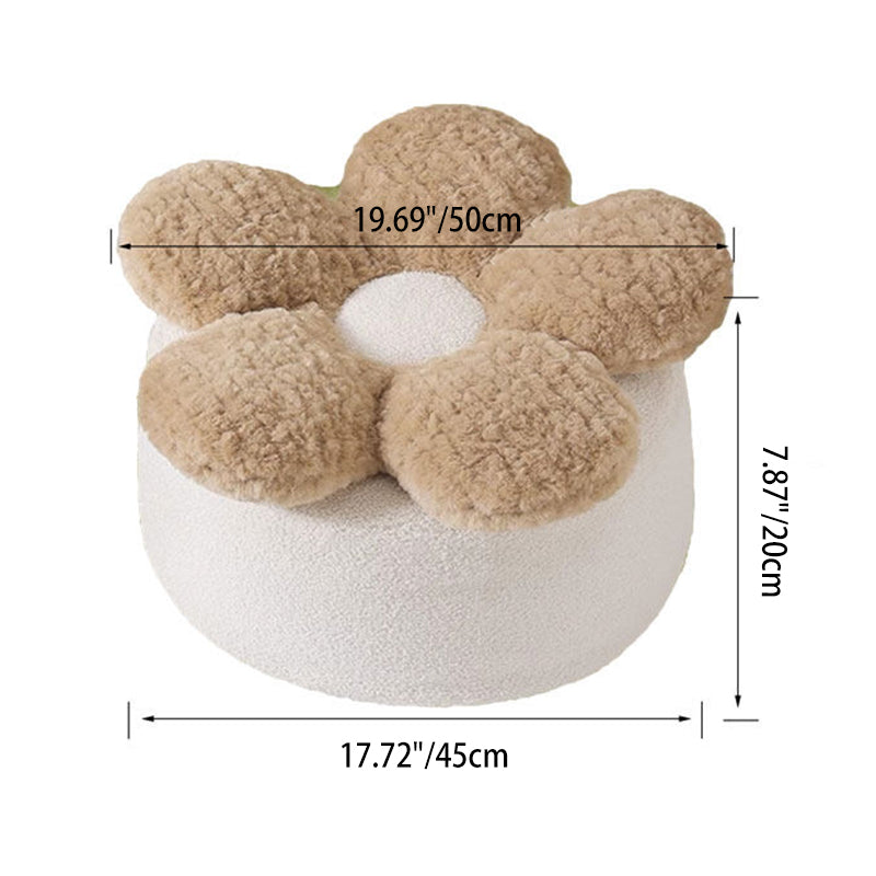Nordic Teddy Fleece Petal Low Stool
