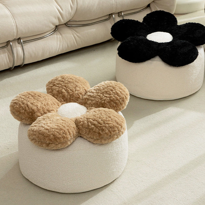 Nordic Teddy Fleece Petal Low Stool