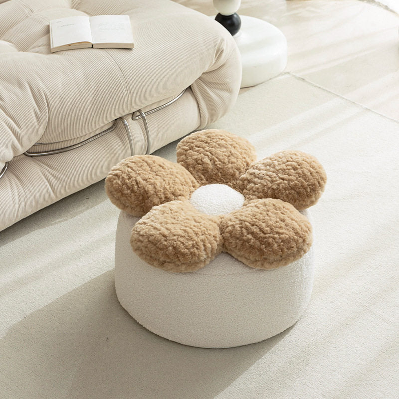 Nordic Teddy Fleece Petal Low Stool