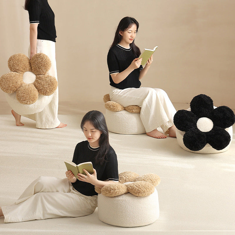 Nordic Teddy Fleece Petal Low Stool