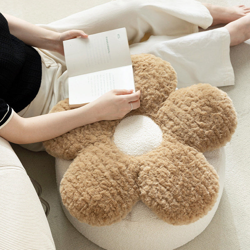 Nordic Teddy Fleece Petal Low Stool