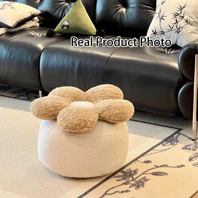 Nordic Teddy Fleece Petal Low Stool