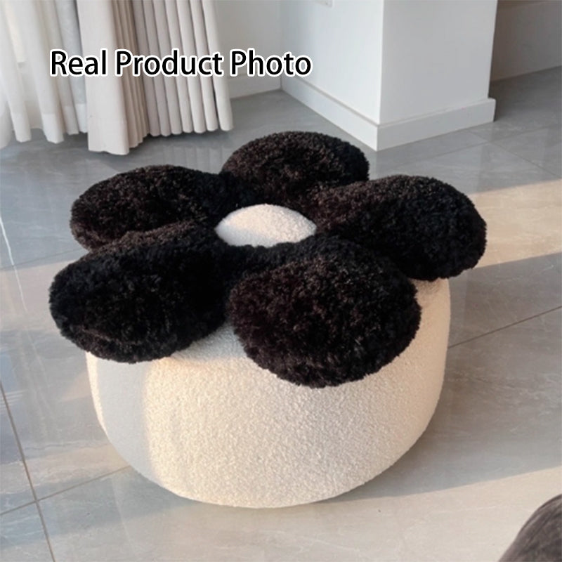 Nordic Teddy Fleece Petal Low Stool