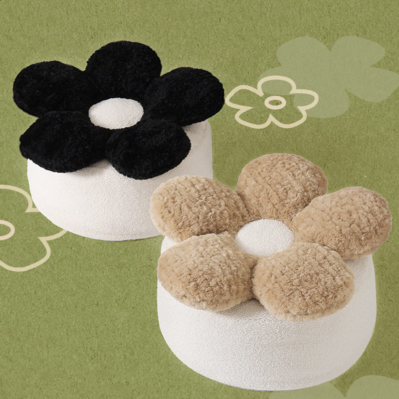 Nordic Teddy Fleece Petal Low Stool