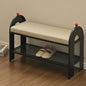 Nordic Iron PU Leather Arched Shoe Bench