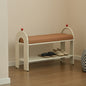 Nordic Iron PU Leather Arched Shoe Bench