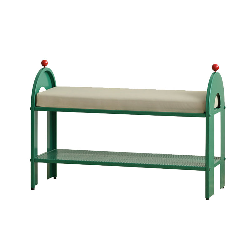 Nordic Iron PU Leather Arched Shoe Bench