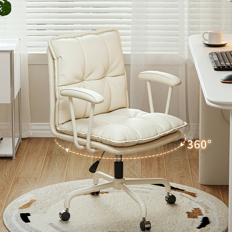 Ergonomic L-Shaped Leather Desk Chair