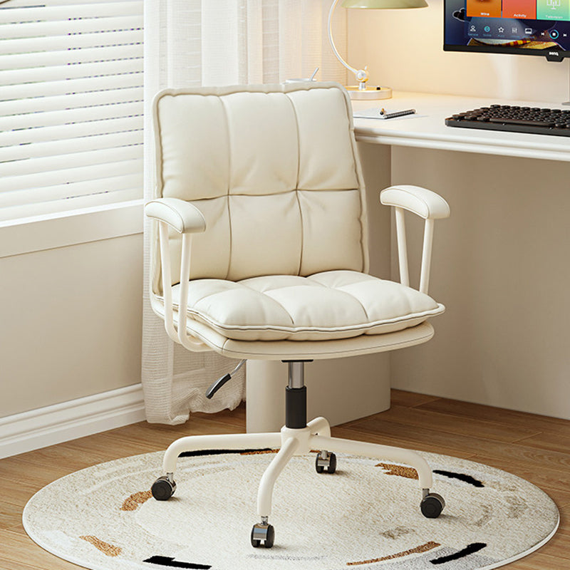 Ergonomic L-Shaped Leather Desk Chair