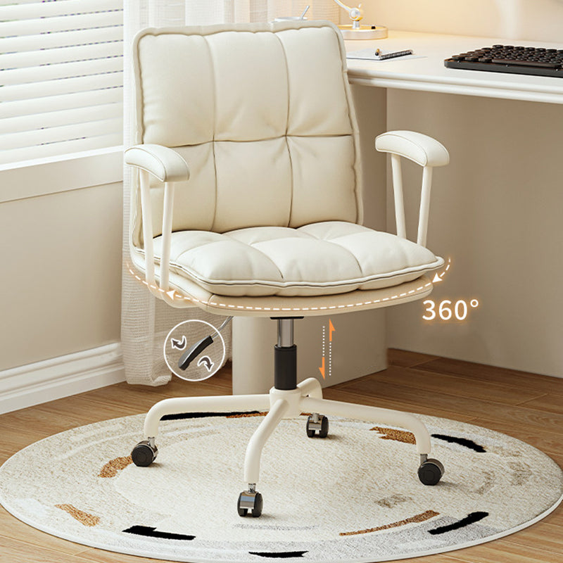 Ergonomic L-Shaped Leather Desk Chair