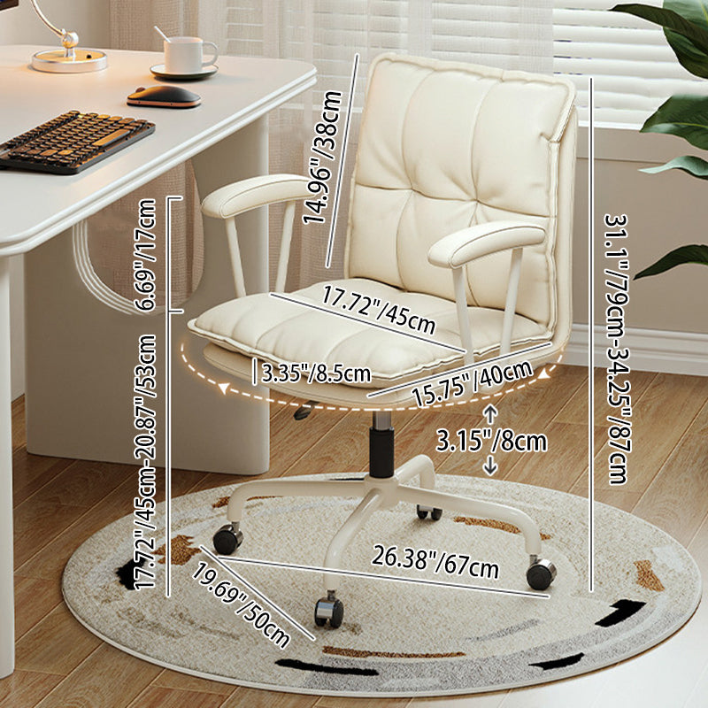 Ergonomic L-Shaped Leather Desk Chair