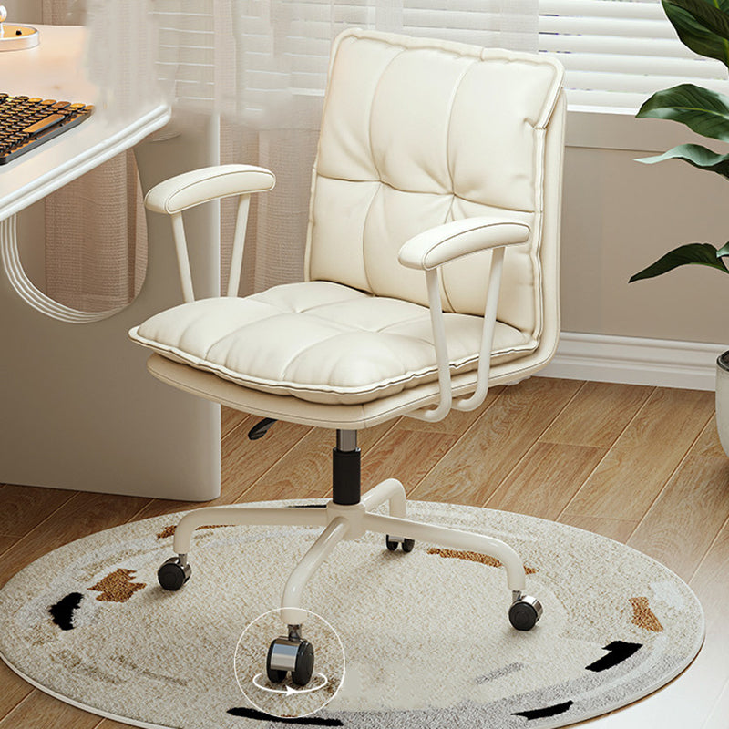 Ergonomic L-Shaped Leather Desk Chair