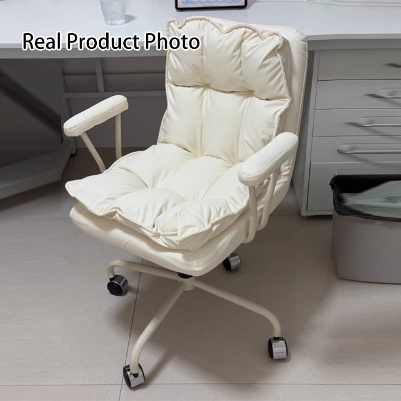 Ergonomic L-Shaped Leather Desk Chair