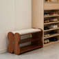 French PU Leather Shoe Bench, 2-Tier Storage