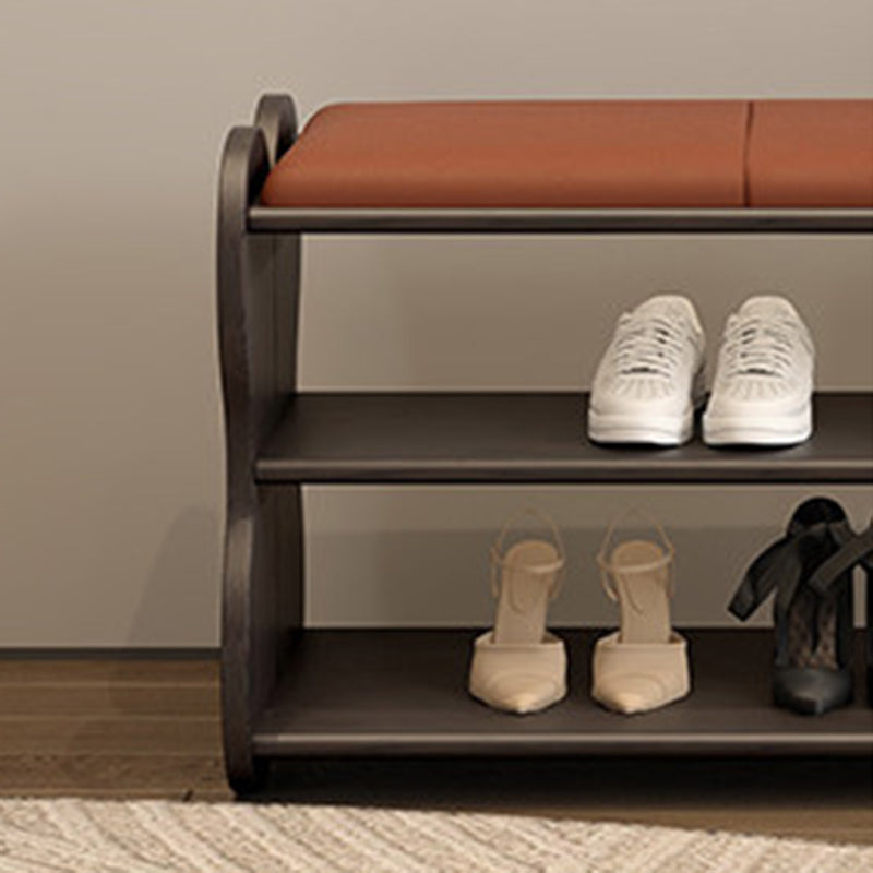 French PU Leather Shoe Bench, 2-Tier Storage