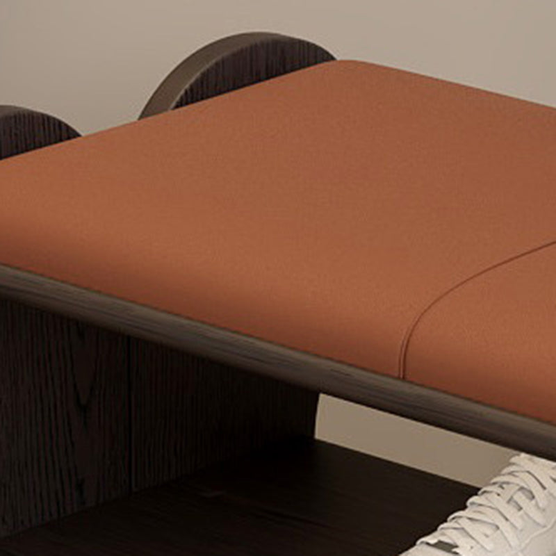 French PU Leather Shoe Bench, 2-Tier Storage