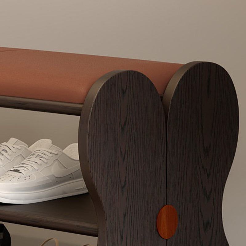 French PU Leather Shoe Bench, 2-Tier Storage