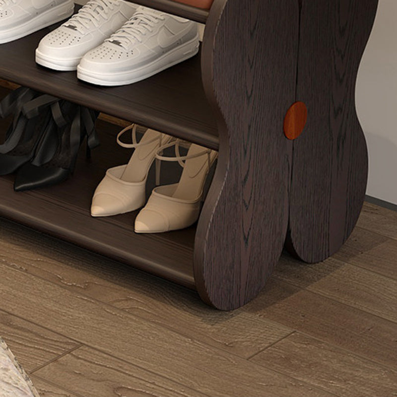 French PU Leather Shoe Bench, 2-Tier Storage