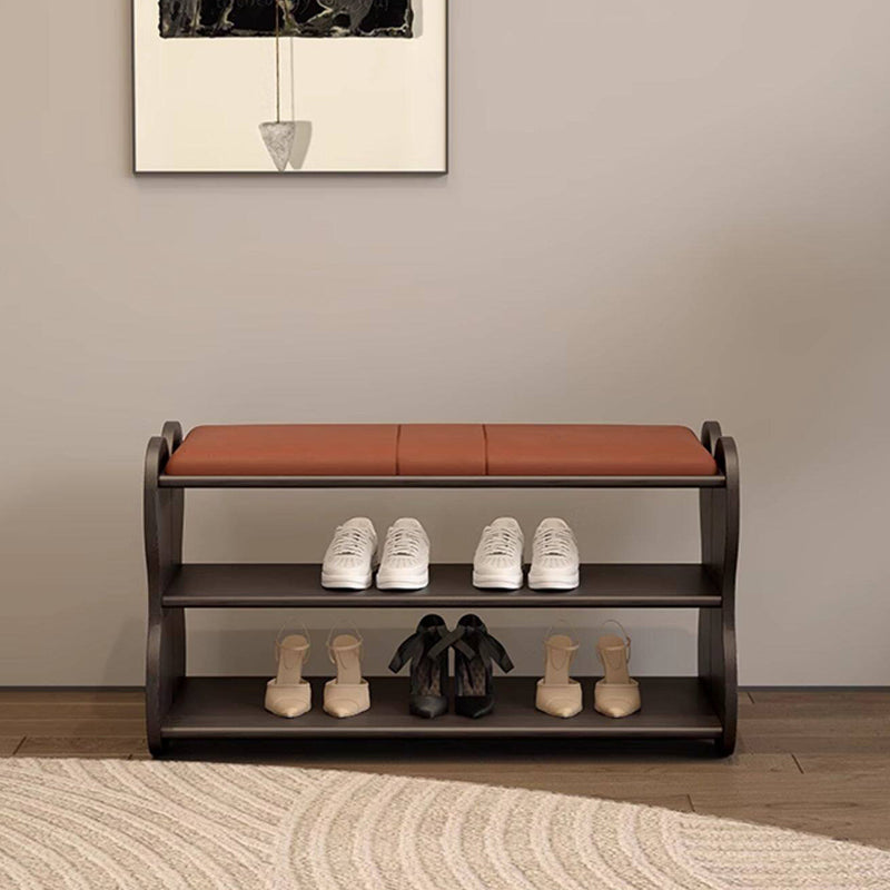 French PU Leather Shoe Bench, 2-Tier Storage