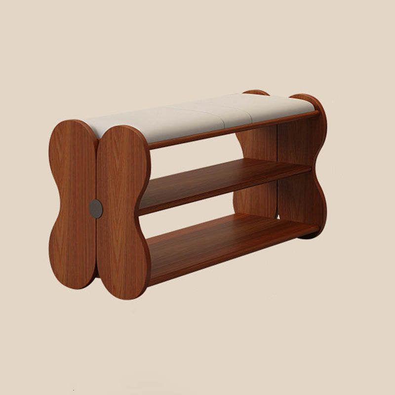 French PU Leather Shoe Bench, 2-Tier Storage