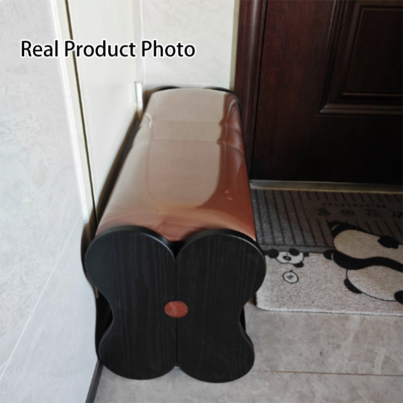 French PU Leather Shoe Bench, 2-Tier Storage