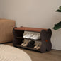 French PU Leather Shoe Bench, 2-Tier Storage