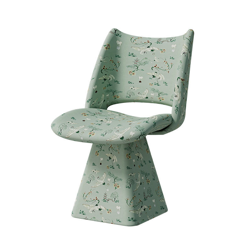 Rotatable Fabric Vanity Stool with Backrest