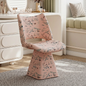 Rotatable Fabric Vanity Stool with Backrest