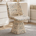 Rotatable Fabric Vanity Stool with Backrest