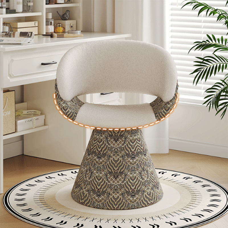 Swivel Vanity Stool with Backrest