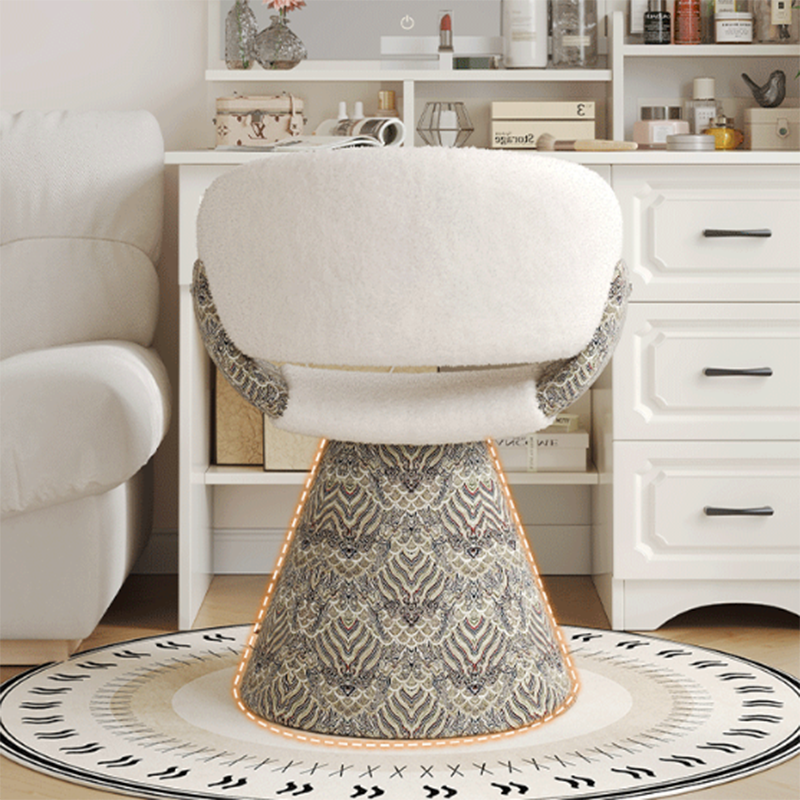 Swivel Vanity Stool with Backrest