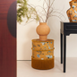 Chinese Chenille Pine Wood Vanity Stool