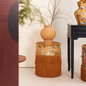 Chinese Chenille Pine Wood Vanity Stool