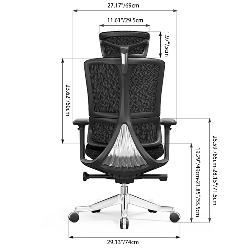 High Back Mesh Executive Office Chair, 3D Arms