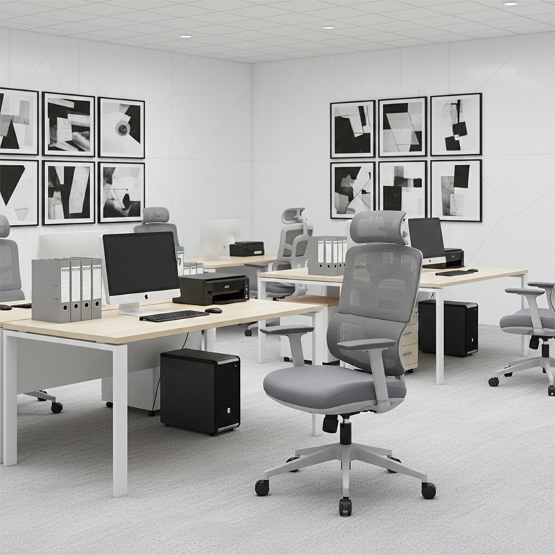 Grey Ergonomic Mesh Office Chair