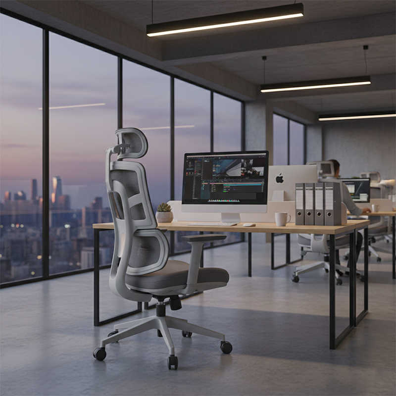 Grey Ergonomic Mesh Office Chair