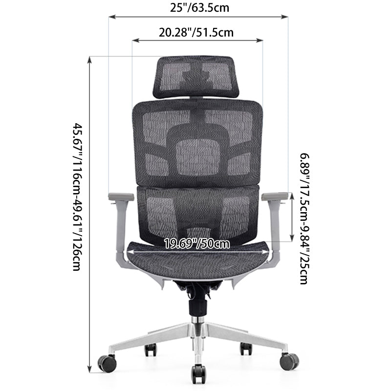 Grey High Back Mesh Executive Office Chair