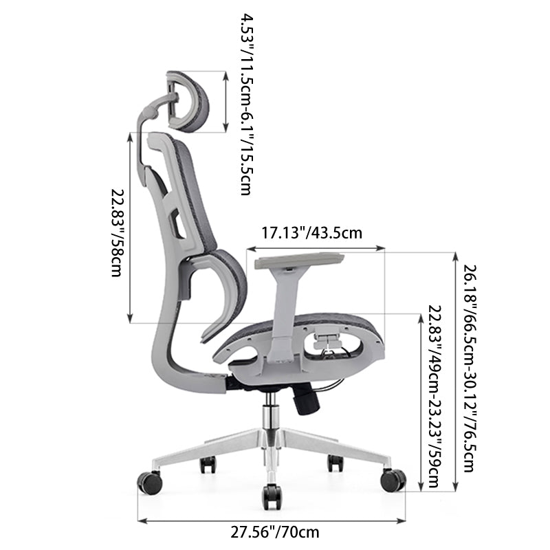 Grey High Back Mesh Executive Office Chair