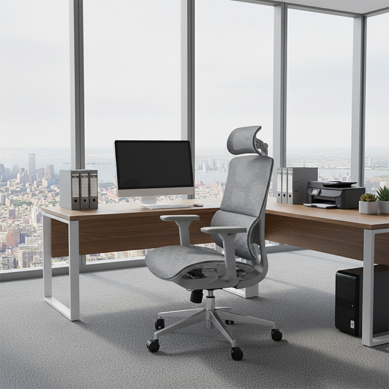 Grey High Back Mesh Executive Office Chair