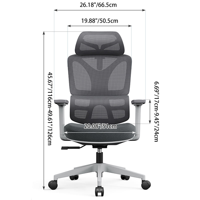 Grey Ergonomic Mesh Office Chair