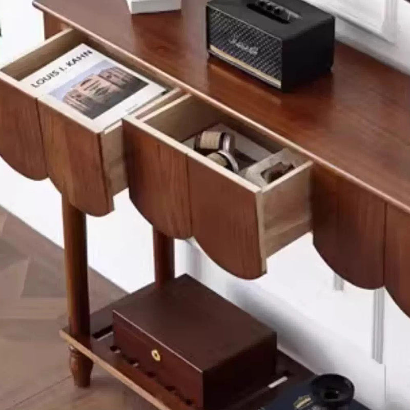 Mid-Century Wood Console Table