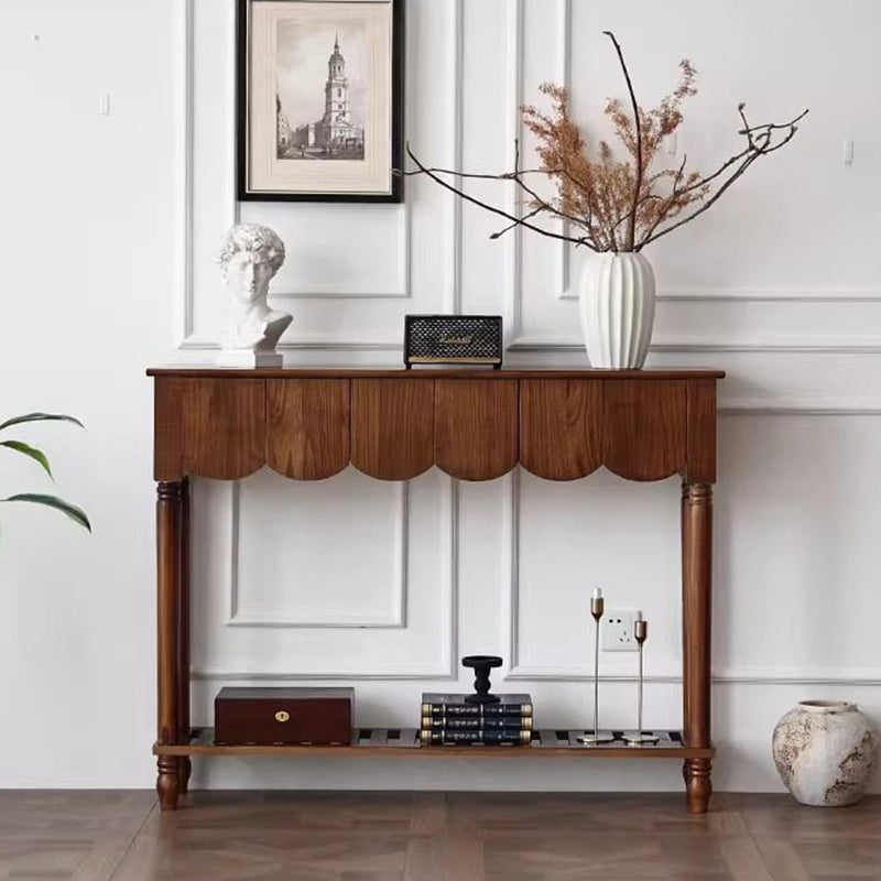 Mid-Century Wood Console Table