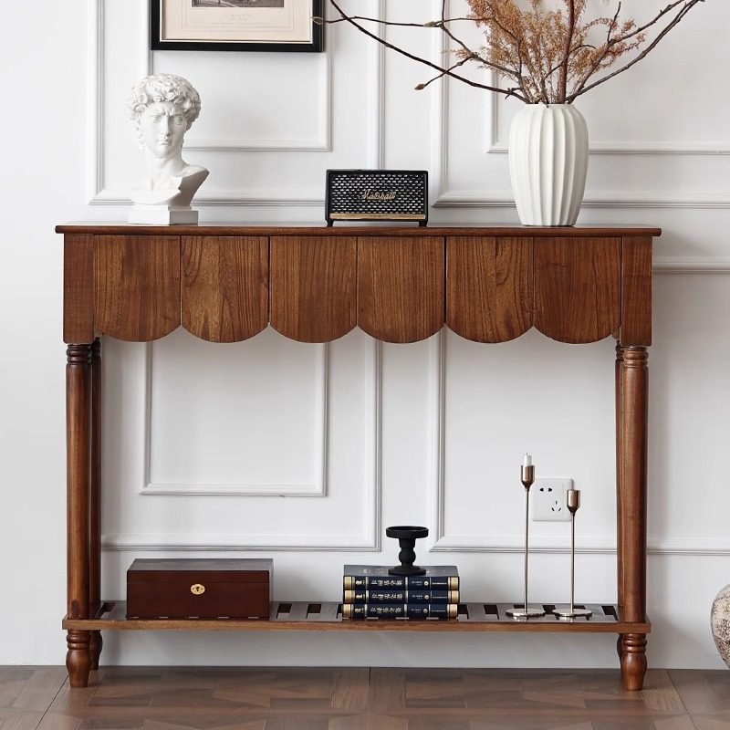 Mid-Century Wood Console Table